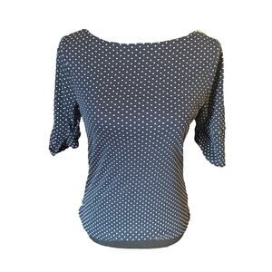 Lauren Ralph Lauren Blue Polka Dot Blouse Women’s Size LP